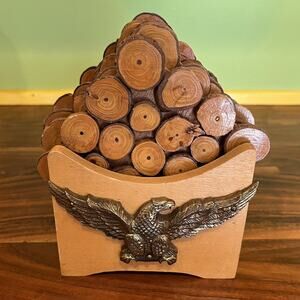 Vintage Tree Branch Coasters (6) With Stand